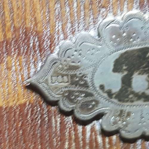 Decorative Sterling Silver on Leather Compact Carry Case