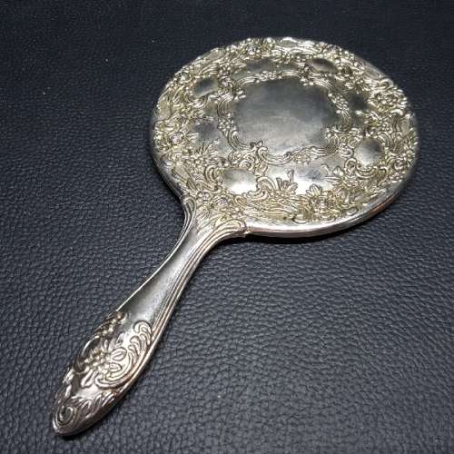 Highly Decorative Silver-plate Hand Mirror