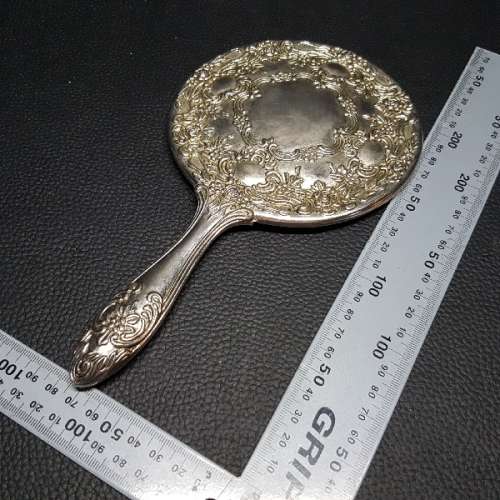 Highly Decorative Silver-plate Hand Mirror