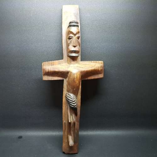 Large Hand Crafted Wood Crucifix