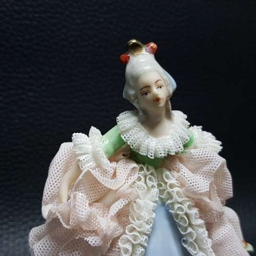 Antique Dresden German Lace Porcelain Figurine