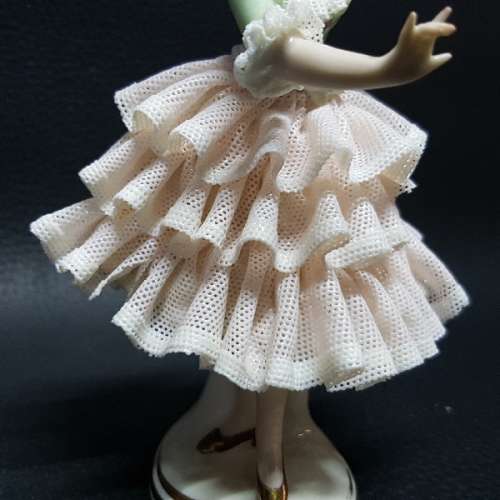 Antique Dresden German Lace Porcelain Ballerina Figurine