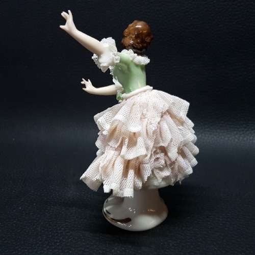 Antique Dresden German Lace Porcelain Ballerina Figurine