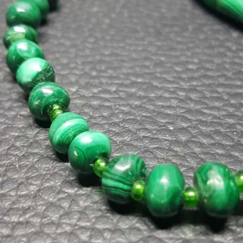 Handcrafted Malachite Necklace and Bracelet