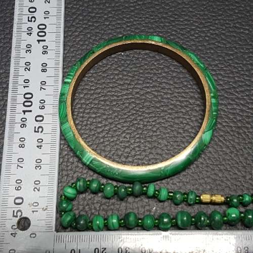 Handcrafted Malachite Necklace and Bracelet