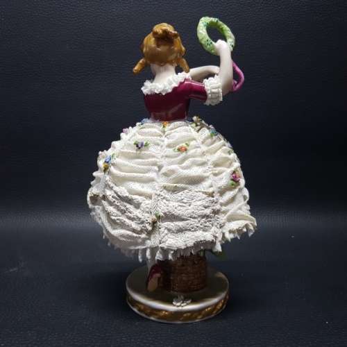 Antique Dresden German Lace Porcelain Figurine