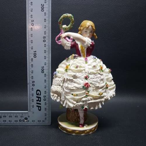 Antique Dresden German Lace Porcelain Figurine