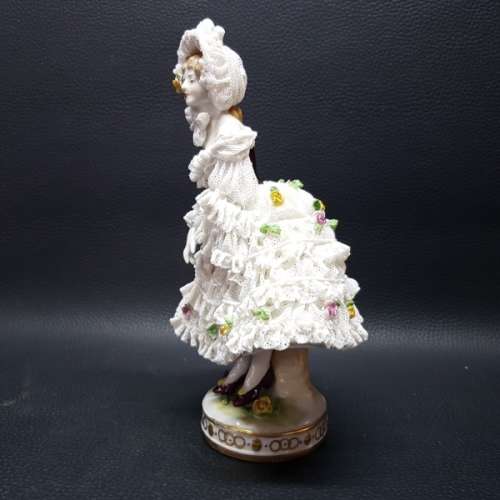 Antique Dresden German Lace Porcelain Figurine