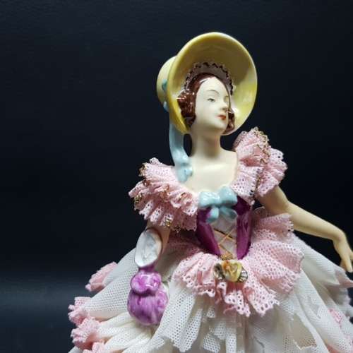 Antique Dresden German Lace Porcelain Figurine