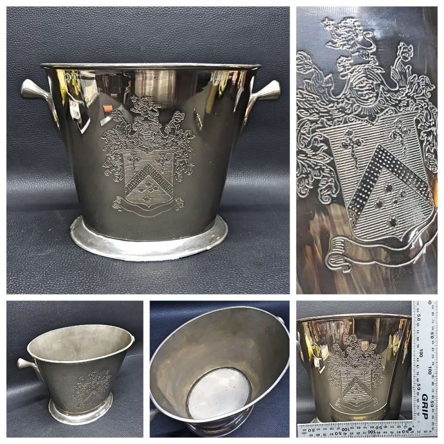 Detailed Polished Silver-plated Ice Bucket