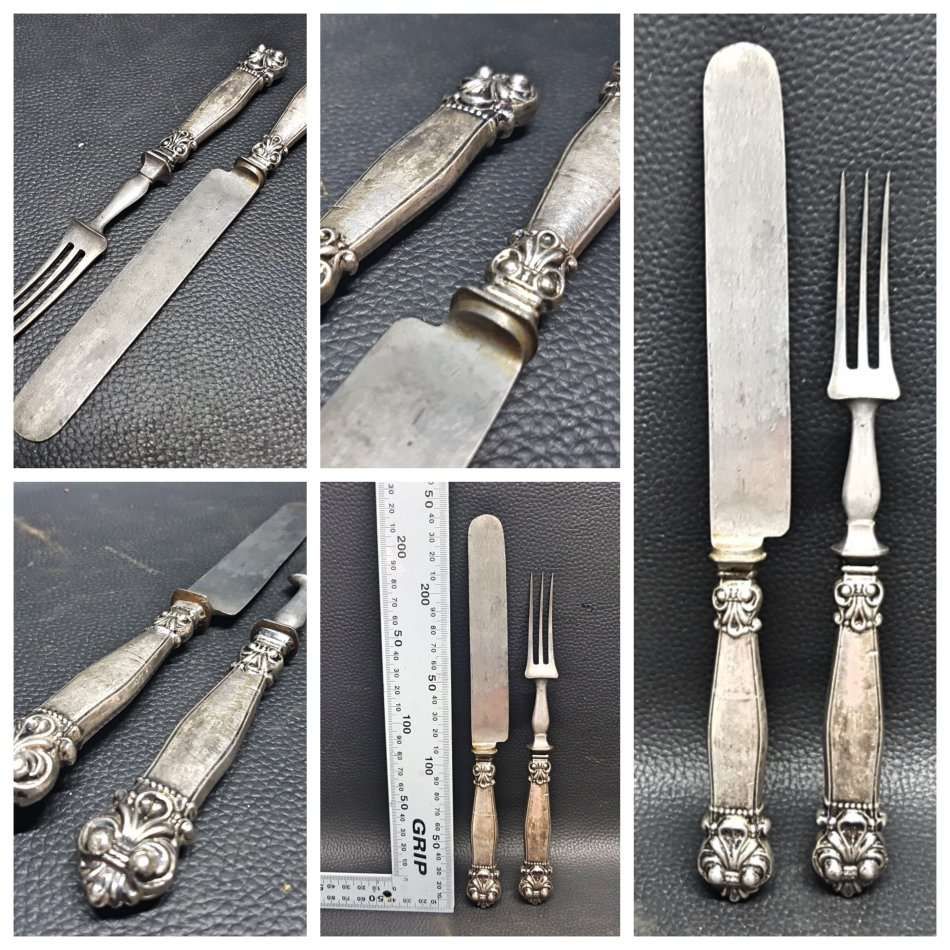Vintage Highly Decorative Silver-plate Carving Set!!!