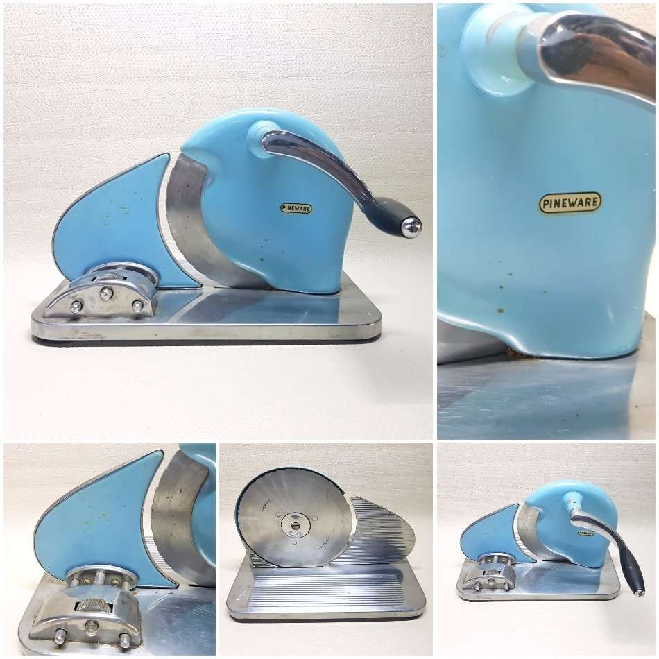 Original Vintage Pineware Enamel and Stainless Steel Bread Slicer!!!
