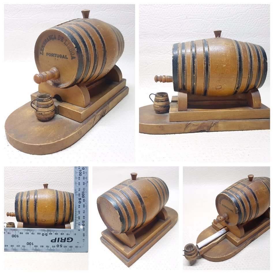 RARE!!! Vintage Portugese Barrel Style Cigarette Dispenser!!!