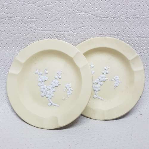 RARE!!! Pastel Yellow Wedgwood Ashtrays!!! (Bid for Both)