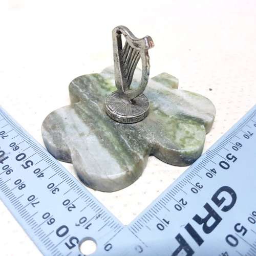 RARE!!! Original Irish Harp on Connemara Marble Base Paperweight!!!
