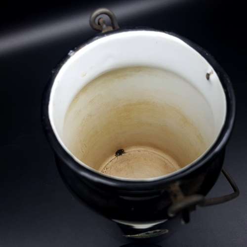 RARE!!! Vintage Fuchsware Black and White Enamel Flask and Cup!!!