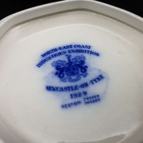 Vintage Blue and White Construction Themed Bowl and Lid!!!