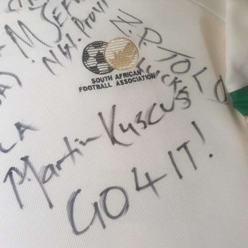 RARE!!! Framed Original Signed SA Soccer Shirt!!!