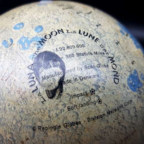 RARE!!! Lithographed Tin Metal Moon Scape Globe on Stand!!!!
