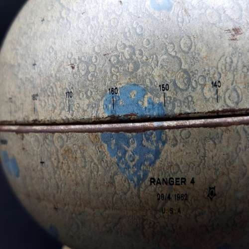 RARE!!! Lithographed Tin Metal Moon Scape Globe on Stand!!!!
