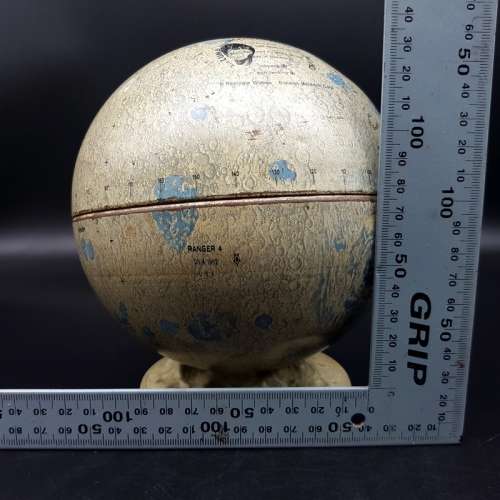 RARE!!! Lithographed Tin Metal Moon Scape Globe on Stand!!!!