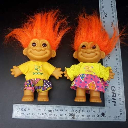 Original Vintage RUSS Big Brother and Sister Trolls!!!