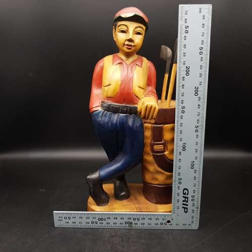 Hand Crafted Oriental Wood Golfer!!!