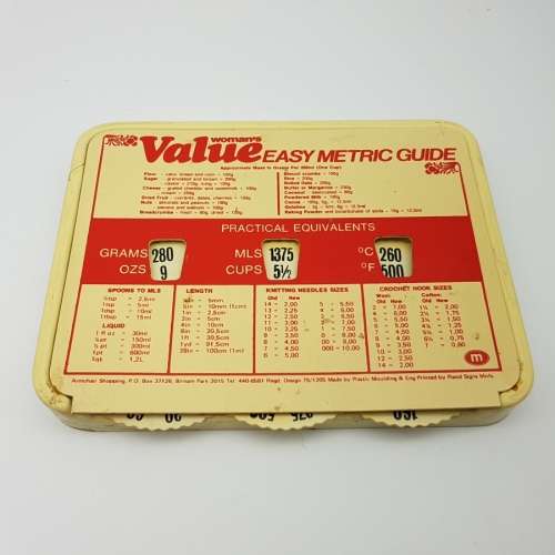 RARE!!! Vintage Branded Hard Plastic "Easy Metric Guide"