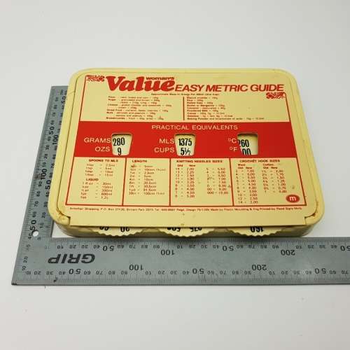 RARE!!! Vintage Branded Hard Plastic "Easy Metric Guide"