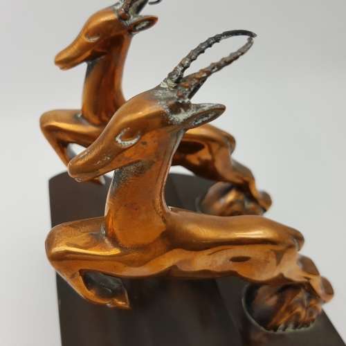 RARE!!! Two Vintage Copper Springbok Book Ends!!!