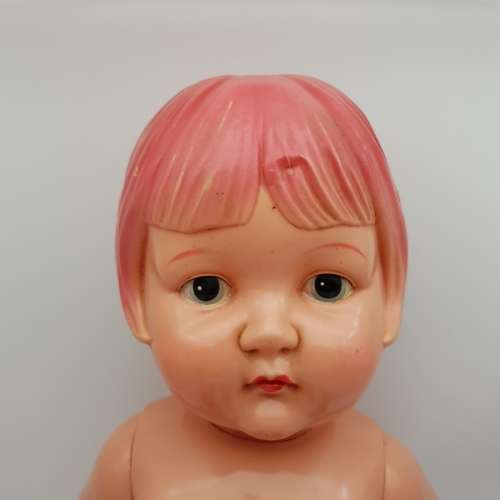 RARE!!! 1960's Hand Painted Hard Plastic Doll (Needs Re-assembly)