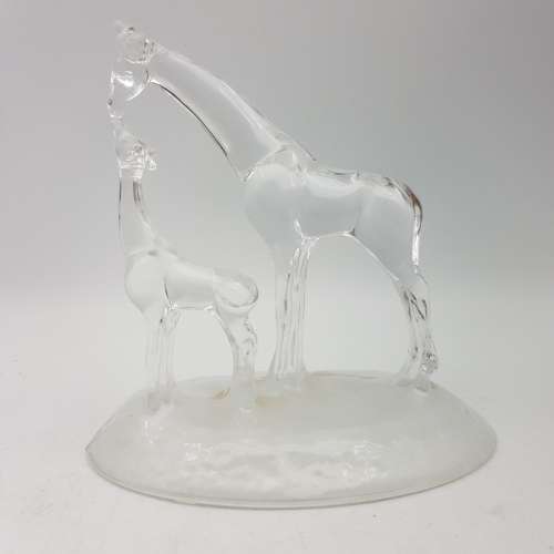 Large Glass "Family Giraffe" Paperweight!!!