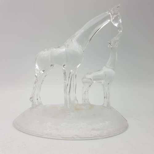 Large Glass "Family Giraffe" Paperweight!!!