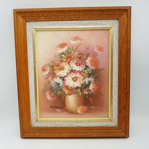 Original Framed Oil on Board Botanical Still Life by K Stone (350mm x 300mm)
