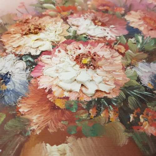 Original Framed Oil on Board Botanical Still Life by K Stone (350mm x 300mm)