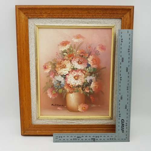 Original Framed Oil on Board Botanical Still Life by K Stone (350mm x 300mm)