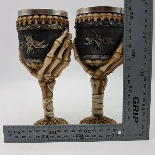Two Detailed Skeleton Wine Goblets!!!