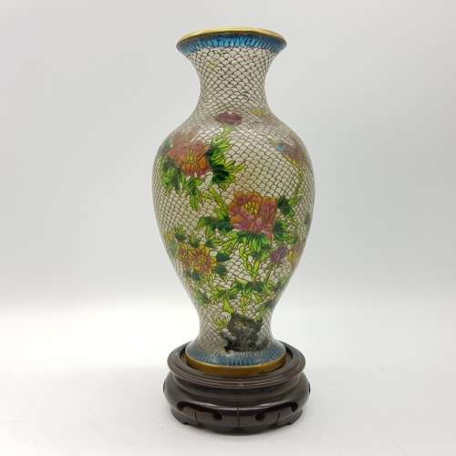 RARE!!! Antique Highly Decorative Chinese Enameled Glass Vase and Base!!!