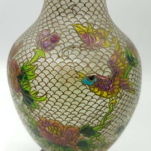 RARE!!! Antique Highly Decorative Chinese Enameled Glass Vase and Base!!!