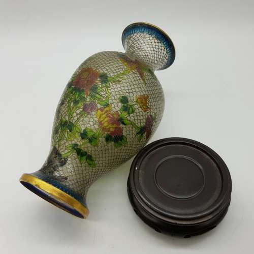 RARE!!! Antique Highly Decorative Chinese Enameled Glass Vase and Base!!!