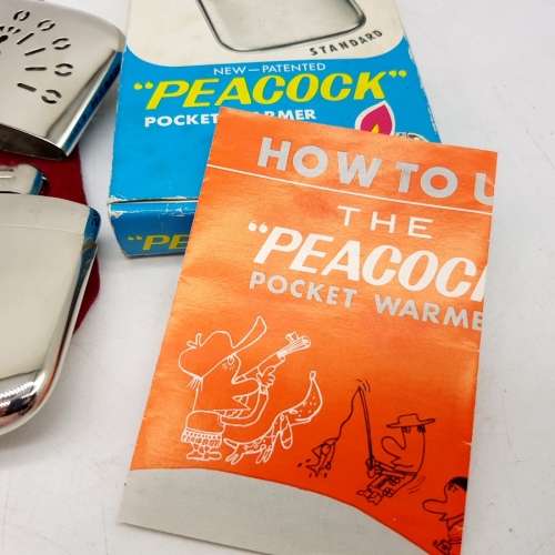 RARE!!! Vintage Boxed Peacock Pocket Warmer (Complete, Vintage New)