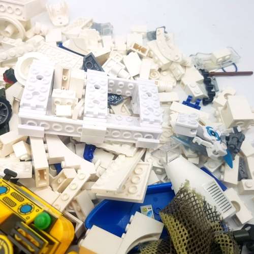 LARGE Building Block Collection (50% Lego (White) and 50% Other (Army)
