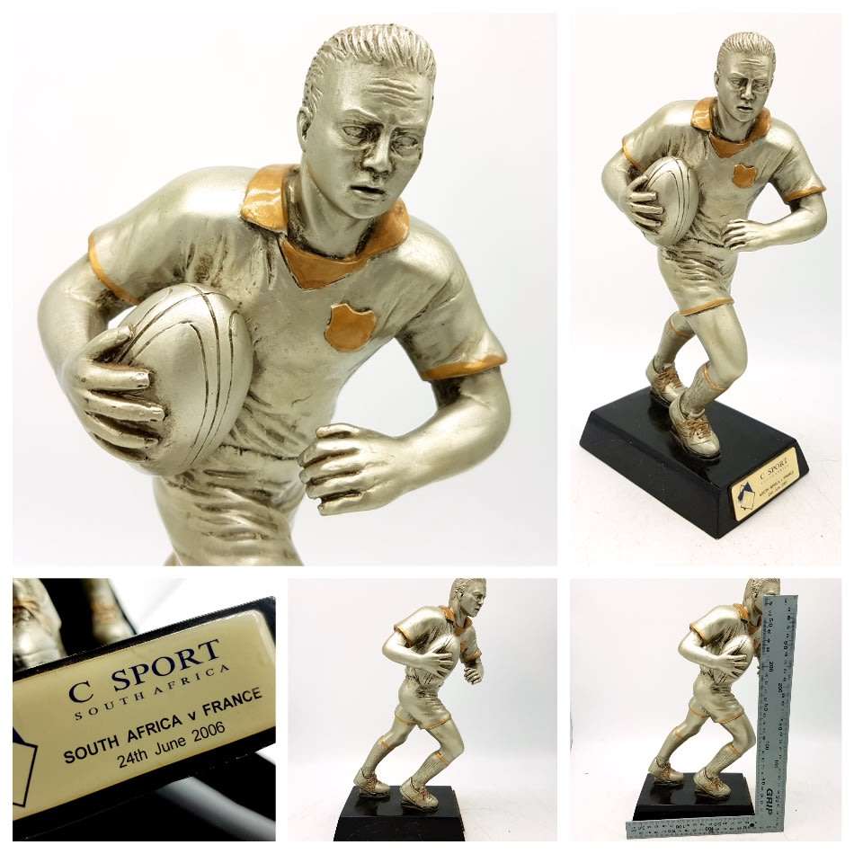 Large Original SA Versus France Rugby Player Trophy!!!