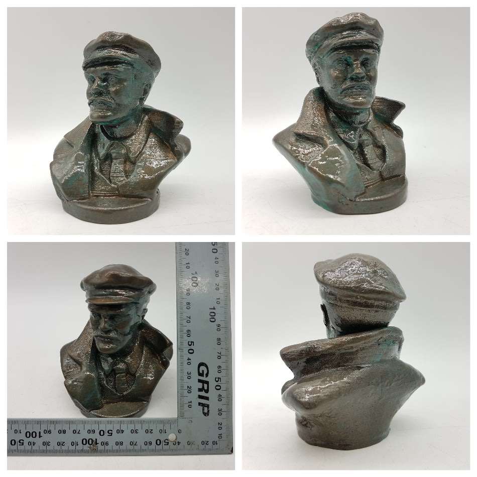 Applied Bronze Bust of Russian Communist Revolutionary Vladimir Lenin
