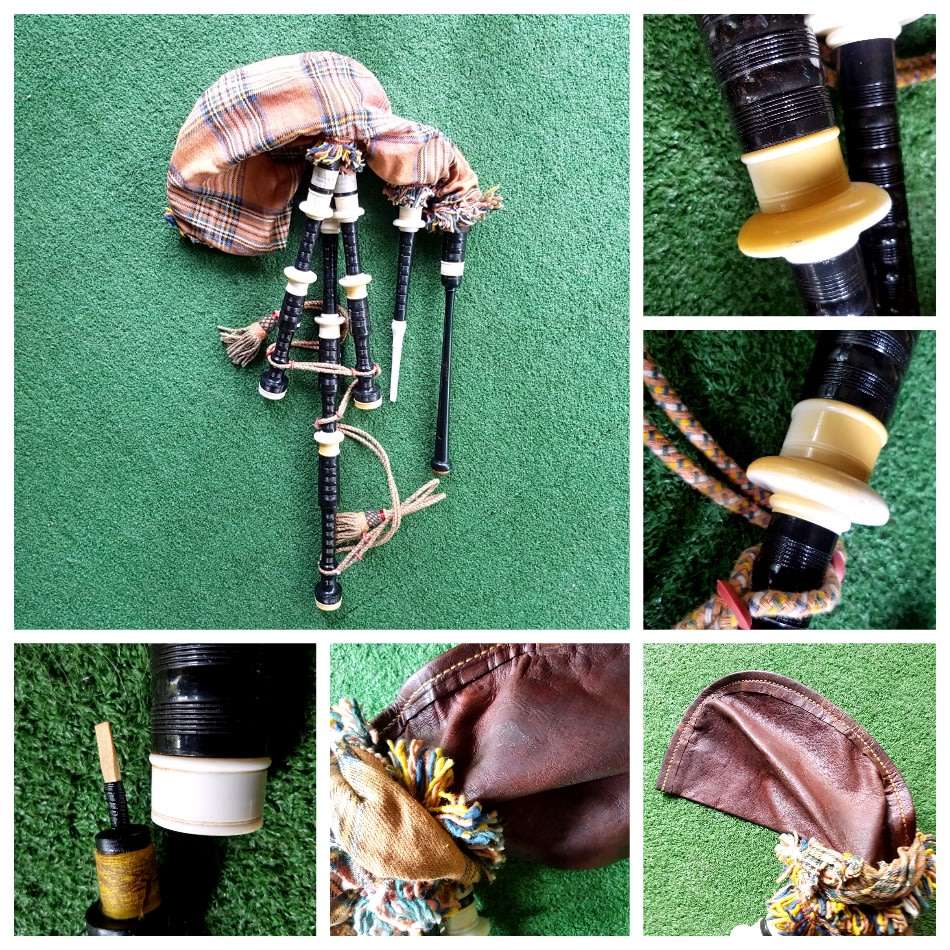 Original Vintage Bagpipes - Skin Still Inflates!!!