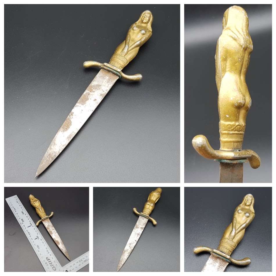 Vintage Cast Metal Handled Dagger