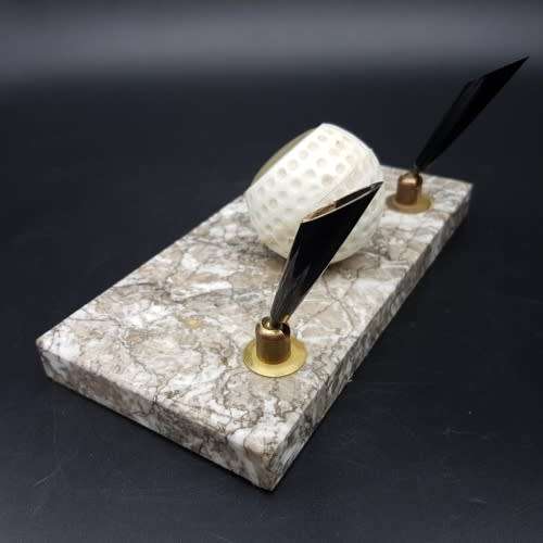 Vintage Marble Based Golf Inspired Table Pen Desk Stand!!!