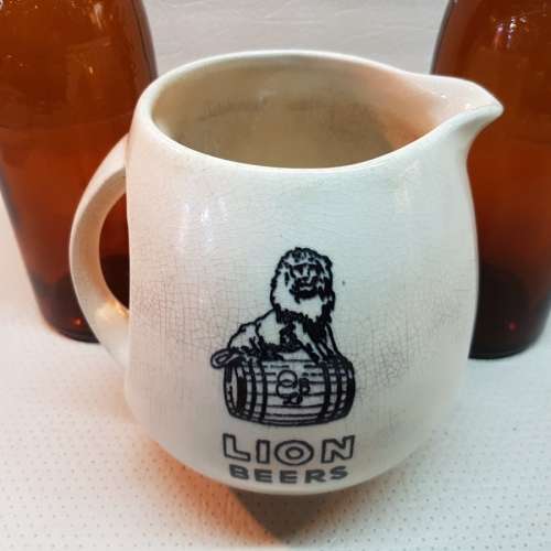 SUPER RARE!!! Original Vintage LION Glass Bottles and Porcelain LION Jug!!!