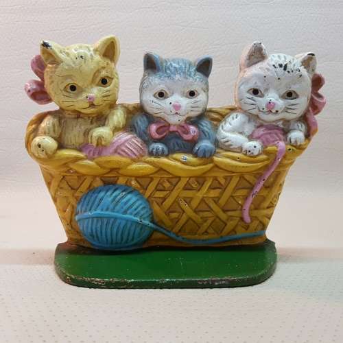 Large Original Cast Iron Kitty Door Stop!!!