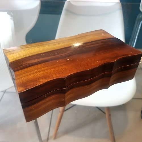 Vintage Hand Crafted African Wood Jewelry Box!!!